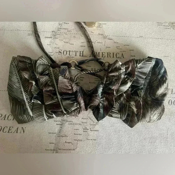 ZIMMERMAN Bandeau Laced tie closure with back wrap-tie closure Size 0 Leaf Print - Picture 6 of 7